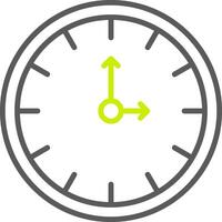 icono de dos colores de la línea de reloj vector