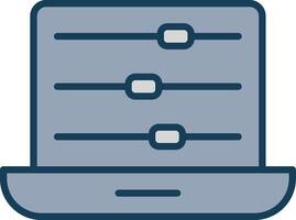 Sliders Line Filled Grey Icon vector