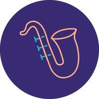 Sax Line Two Color Circle Icon vector