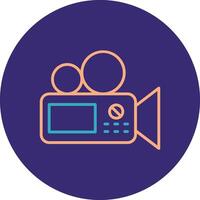 Camera Line Two Color Circle Icon vector