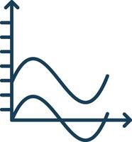 Wave Chart Line Filled Grey Icon vector