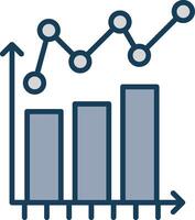 Bar Chart Line Filled Grey Icon vector