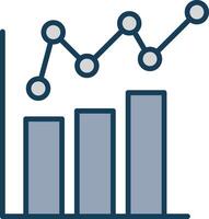 Bar Chart Line Filled Grey Icon vector