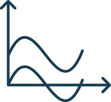 Wave Chart Line Filled Grey Icon vector