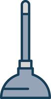 Plunger Line Filled Grey Icon vector