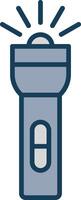 Flashlight Line Filled Grey Icon vector