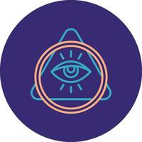 Eye Of Providence Line Two Color Circle Icon vector