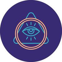 Eye Of Providence Line Two Color Circle Icon vector