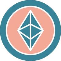 ethereum glifo dos color icono vector