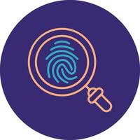 Finger Print Line Two Color Circle Icon vector