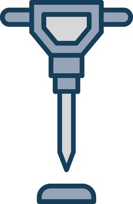 Hand Saw Line Filled Grey Icon