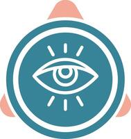 Eye Of Providence Glyph Two Color Icon vector