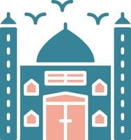 Mosque Glyph Two Color Icon vector