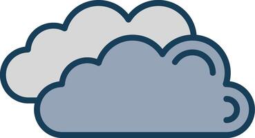 Clouds Line Filled Grey Icon vector