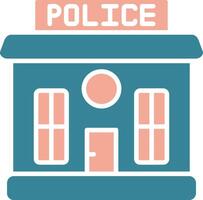 Police Station Glyph Two Color Icon vector