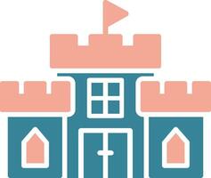 Castle Glyph Two Color Icon vector
