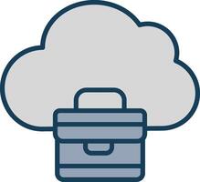 Cloud Line Filled Grey Icon vector