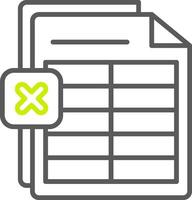 Excel Line Two Color Icon vector