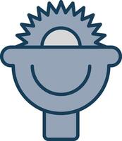 Power Saw Line Filled Grey Icon vector