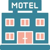 motel glifo icono de dos colores vector