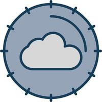 Cloud Computing Line Filled Grey Icon vector