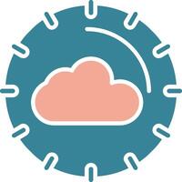 Cloud Computing Glyph Two Color Icon vector