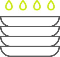 Dishes Line Two Color Icon vector