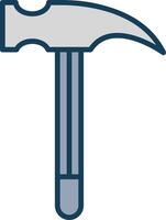 Hammer Line Filled Grey Icon vector