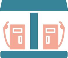 Gas Station Glyph Two Color Icon vector