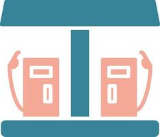 Gas Station Glyph Two Color Icon vector