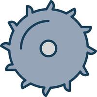 Saw Blade Line Filled Grey Icon vector