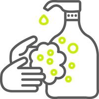 Hand Wash Line Two Color Icon vector