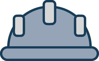 Hard Hat Line Filled Grey Icon vector