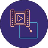 Footage Line Two Color Circle Icon vector