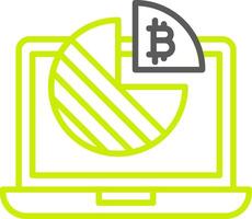 Bitcoin Graph Line Two Color Icon vector