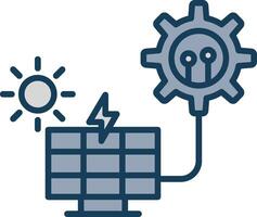 Solar Panel Line Filled Grey Icon vector