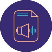 Audio File Line Two Color Circle Icon vector