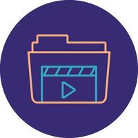 Footage Line Two Color Circle Icon vector