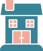 Bungalow Glyph Two Color Icon vector