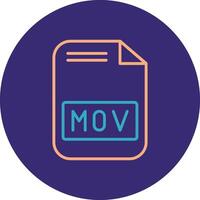 Mov File Line Two Color Circle Icon vector