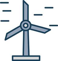 Wind Energy Line Filled Grey Icon vector