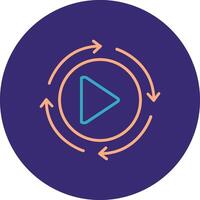 Rotation Line Two Color Circle Icon vector