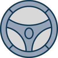 Steering Wheel Line Filled Grey Icon vector