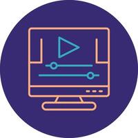 Animation Line Two Color Circle Icon vector