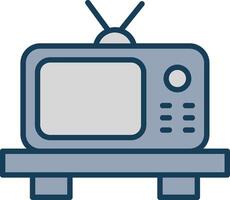 Tv Line Filled Grey Icon vector