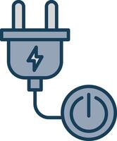 Power Button Line Filled Grey Icon vector