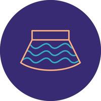 Skirt Line Two Color Circle Icon vector