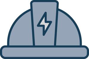 Hard Hat Line Filled Grey Icon vector