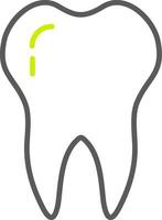 dental línea dos color icono vector