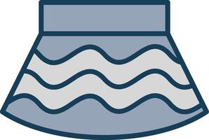 Skirt Line Filled Grey Icon vector